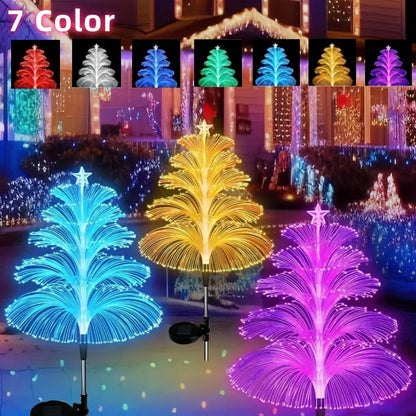 1PC Outdoor Solar Garden Lights 7 Colors Variable Solar Stake Jellyfish Reed Lights Solar Outdoor Color Changing Lights