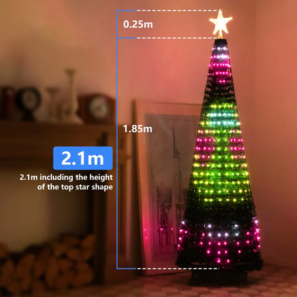 Christmas Tree Star Lights Smart RGB Christmas Light with Remote Timer Music Sync Bluetooth App Controlled Holiday Lighting